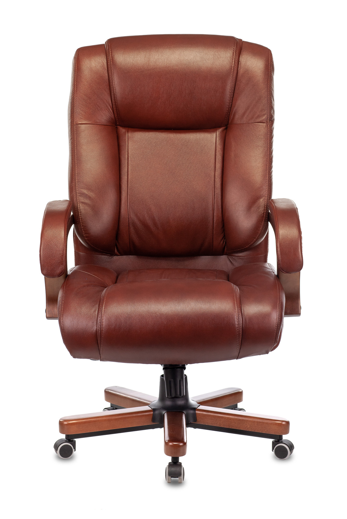 Кресло руководителя Бюрократ T-9925WALNUT светло-коричневый Leather Eichel кожа