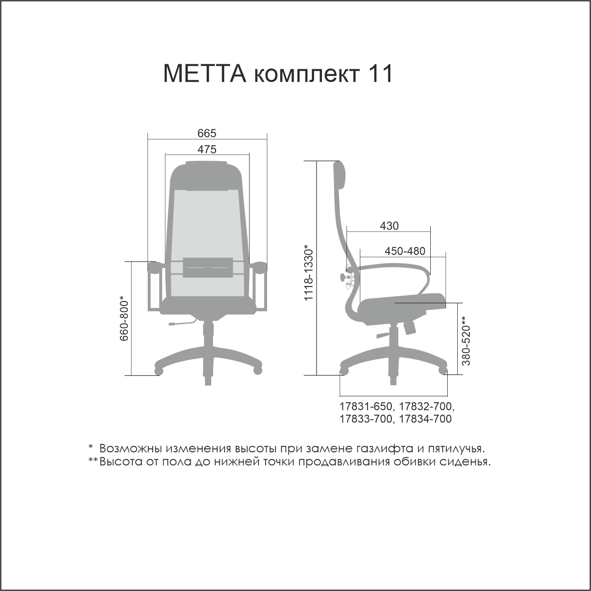 Кресло руководителя МЕТТА Комплект 11